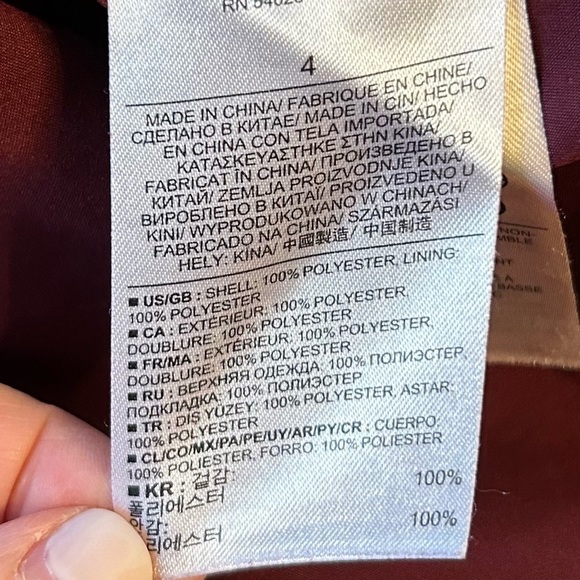 Banana Republic Faux Wrap Mini Skirt Women’s SZ 4 in Maroon S/181168-00 - Picture 6 of 7